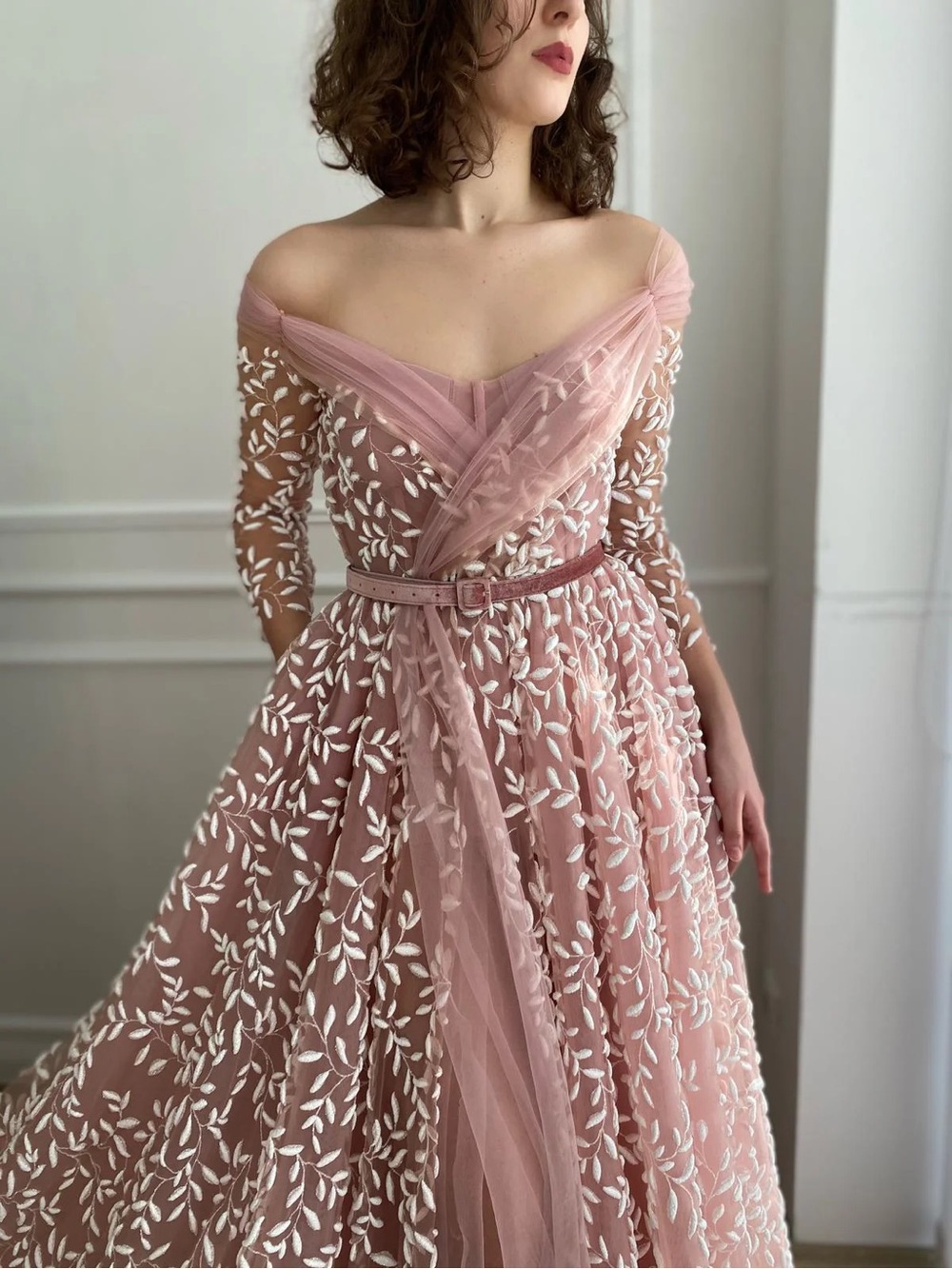 Teuta Matoshi Blush Pink Floral Maxi Gown - Picture 12 of 13